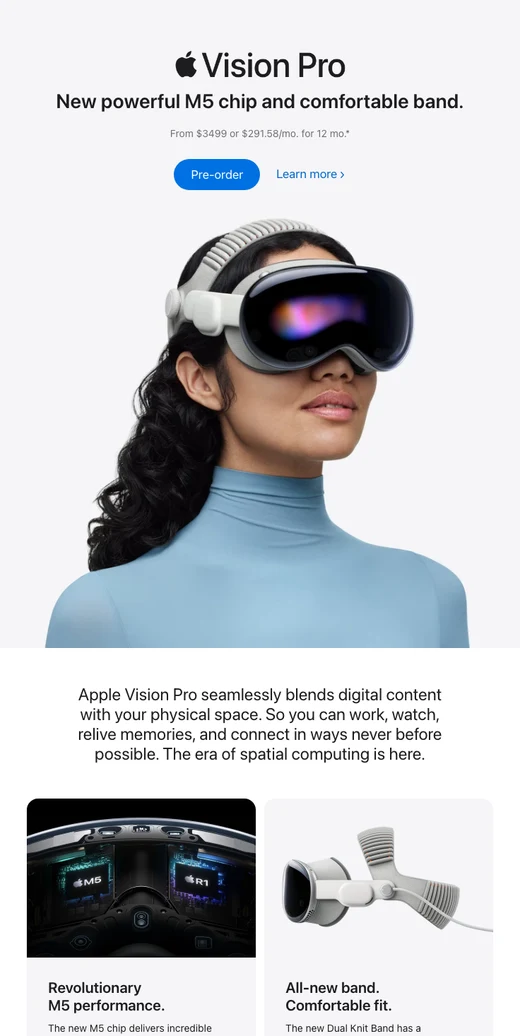 Apple Vision Pro 搭载 M5，10 月 22 日开售。