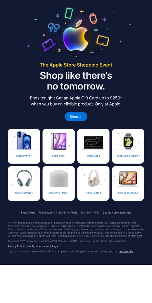⏰ 获得 Apple 礼品卡的最后几小时。